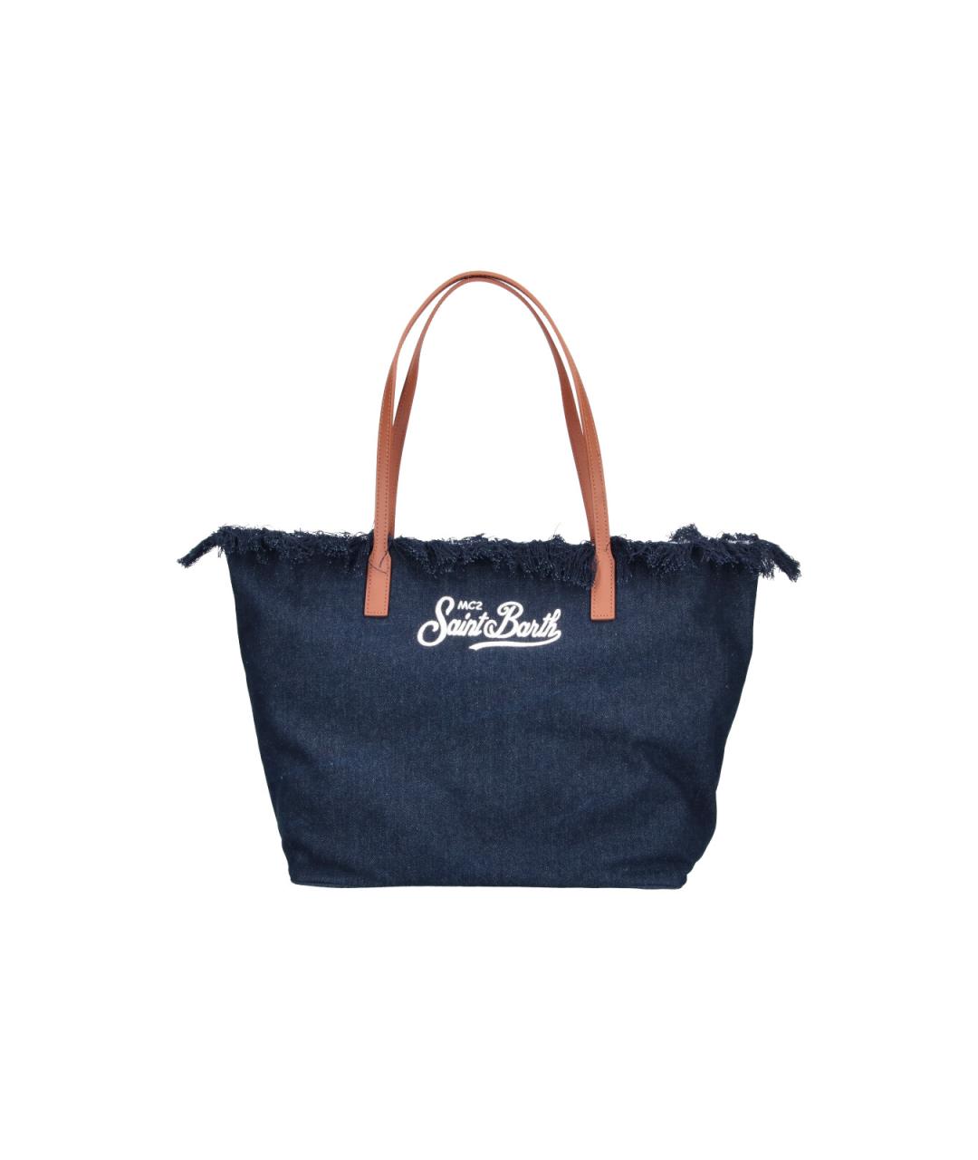 MC2 SAINT BARTH Синяя хлопковая сумка тоут, фото 1