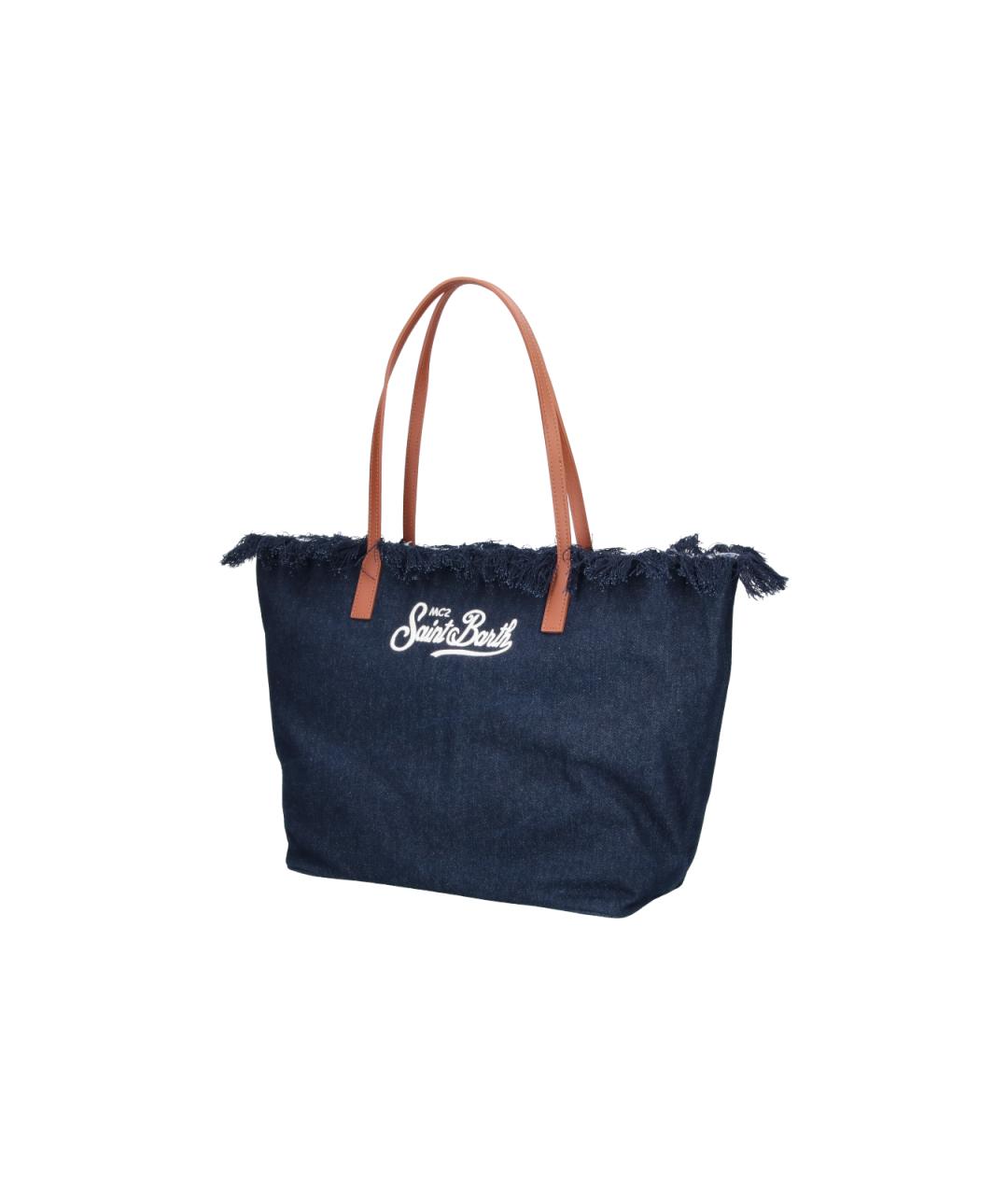MC2 SAINT BARTH Синяя хлопковая сумка тоут, фото 2