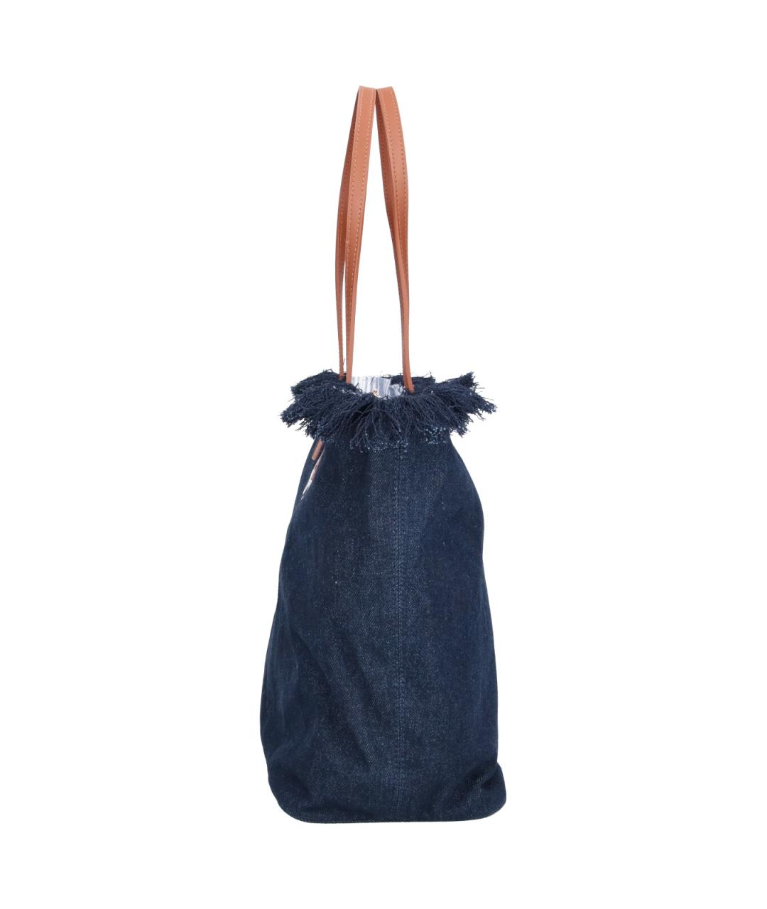 MC2 SAINT BARTH Синяя хлопковая сумка тоут, фото 5