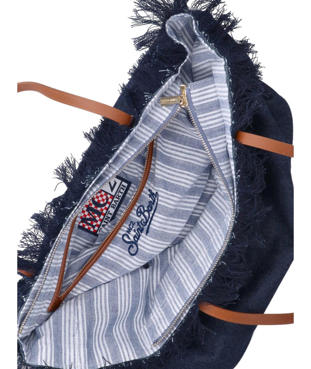 MC2 SAINT BARTH Синяя хлопковая сумка тоут, фото 4