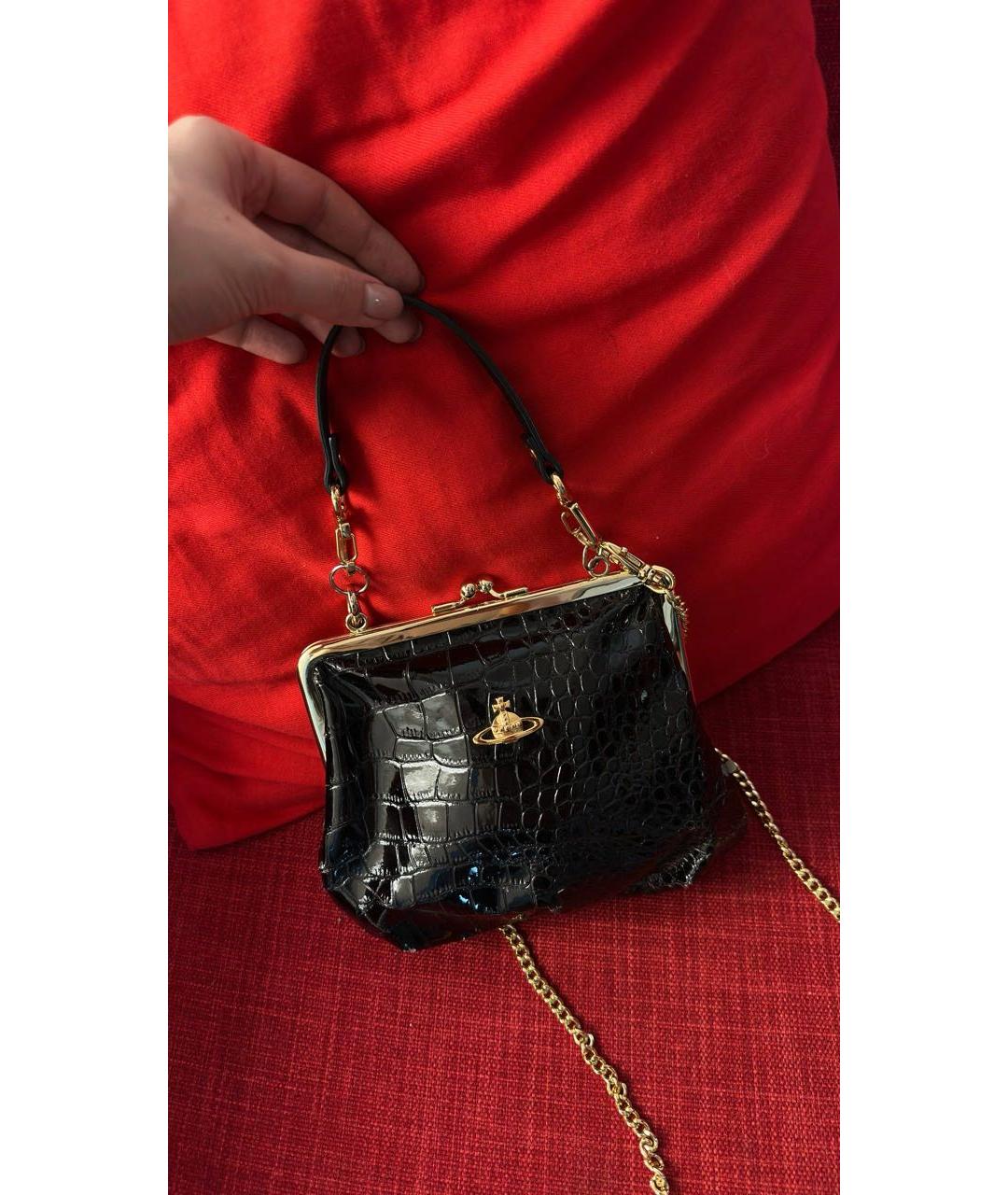 VIVIENNE WESTWOOD Черная сумка через плечо из искусственной кожи, фото 2