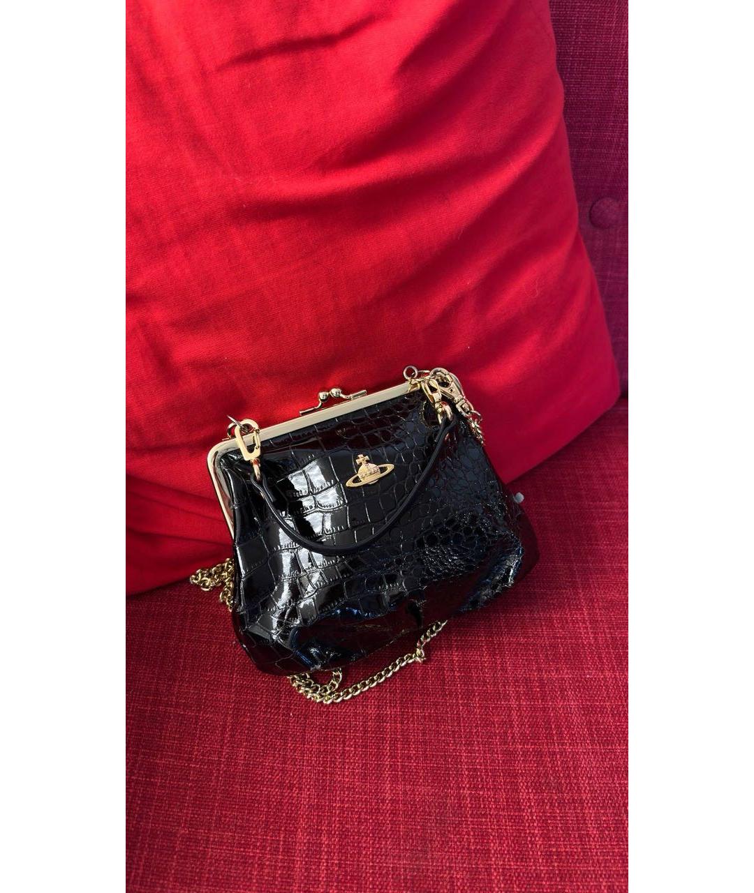 VIVIENNE WESTWOOD Черная сумка через плечо из искусственной кожи, фото 7