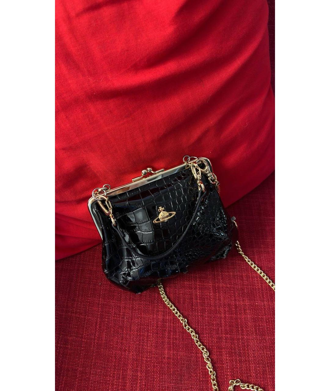 VIVIENNE WESTWOOD Черная сумка через плечо из искусственной кожи, фото 3