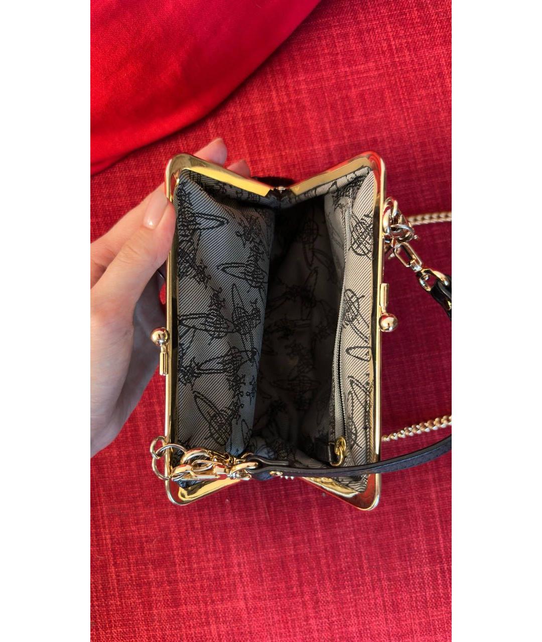 VIVIENNE WESTWOOD Черная сумка через плечо из искусственной кожи, фото 4