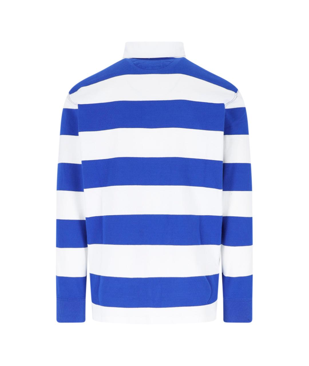 POLO RALPH LAUREN Синее хлопковое поло с длинным рукавом, фото 2