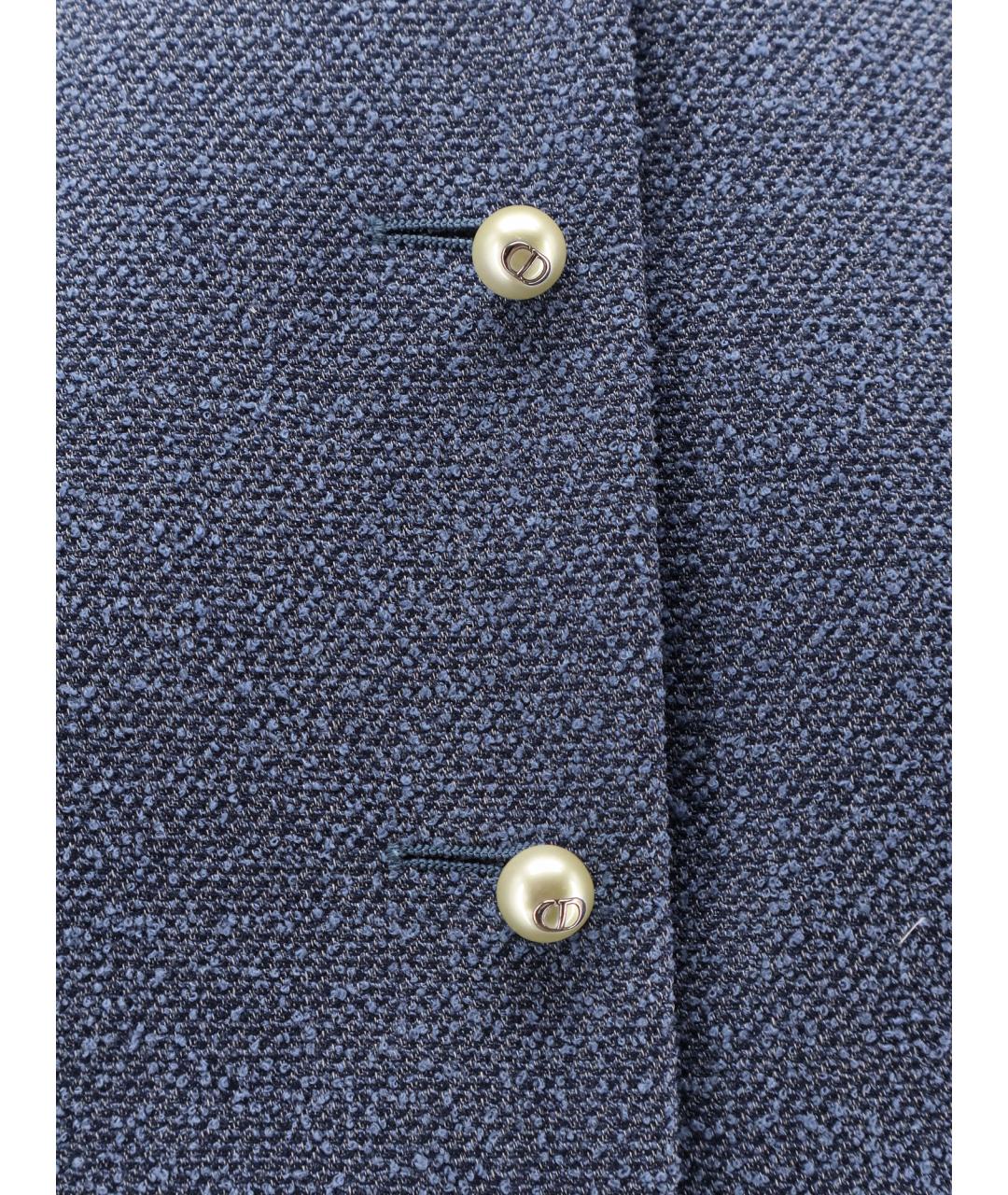 CHRISTIAN DIOR Синий шерстяной жакет/пиджак, фото 3