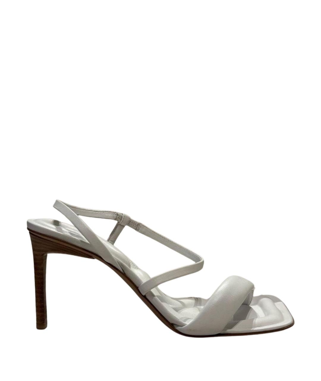 JACQUEMUS Белые кожаные босоножки, фото 1