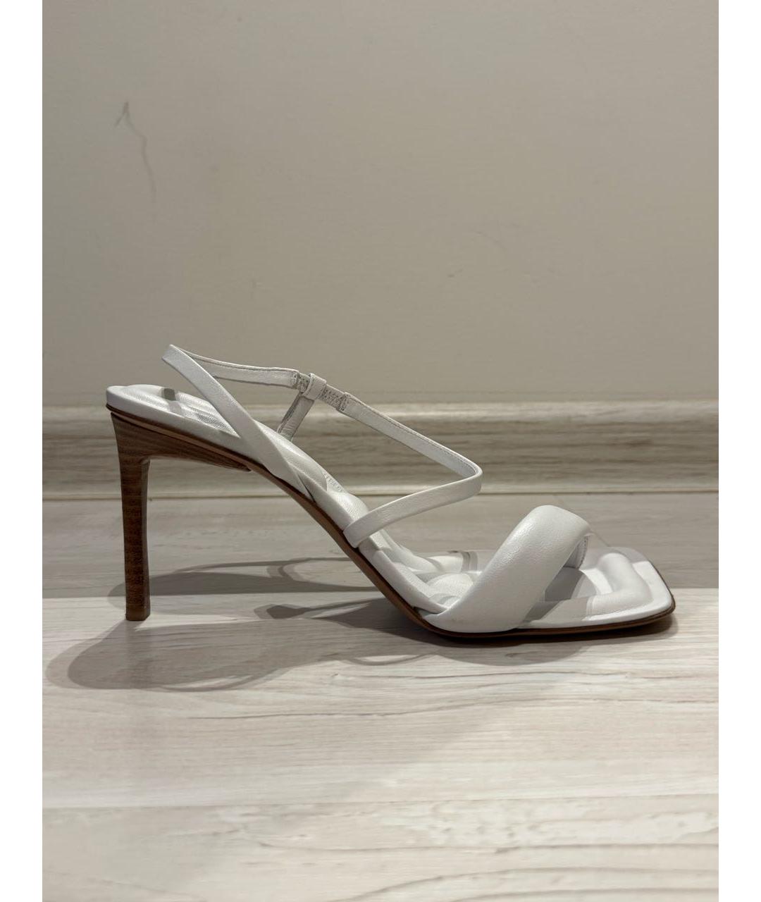 JACQUEMUS Белые кожаные босоножки, фото 8