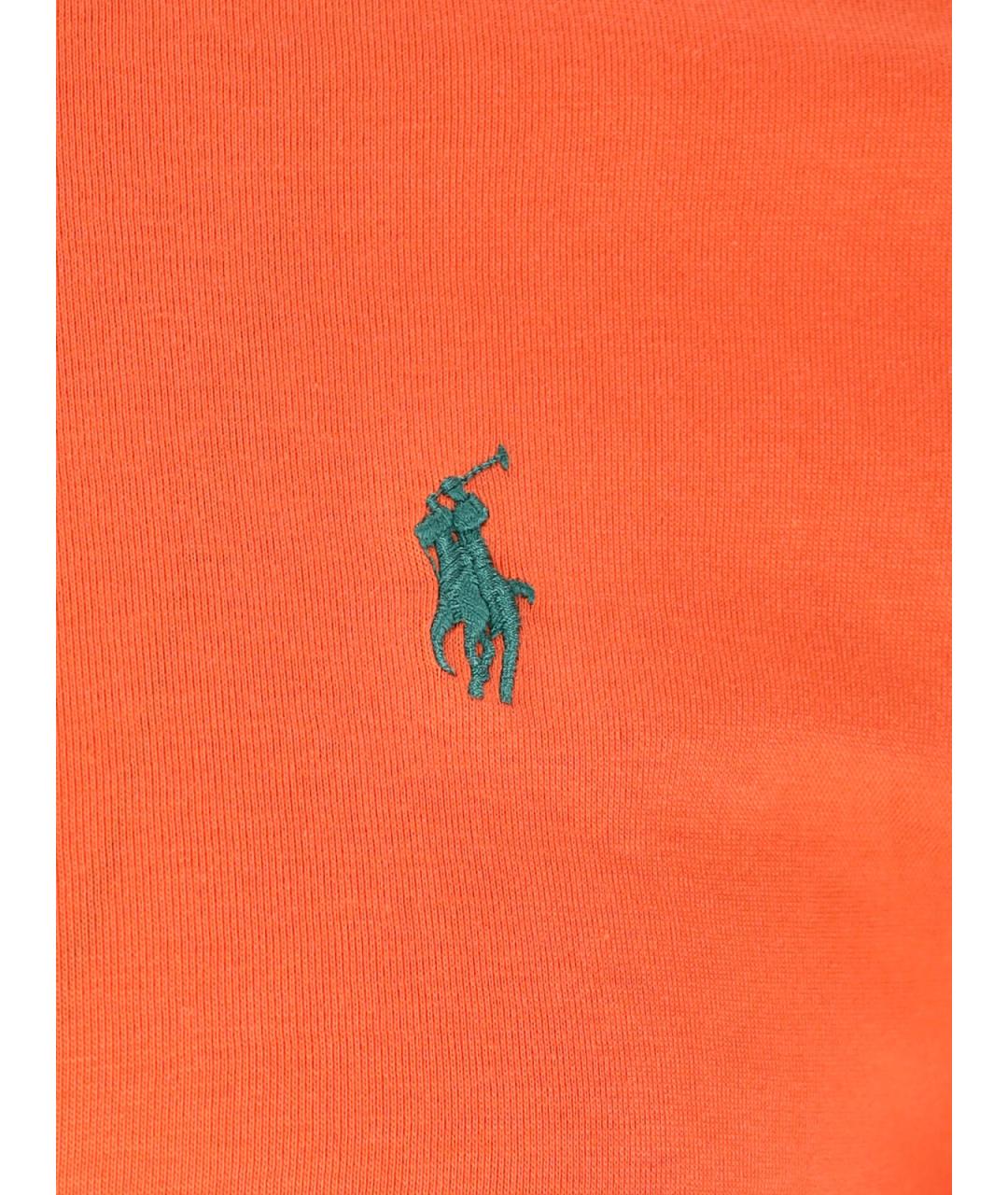 POLO RALPH LAUREN Оранжевая хлопковая футболка, фото 3