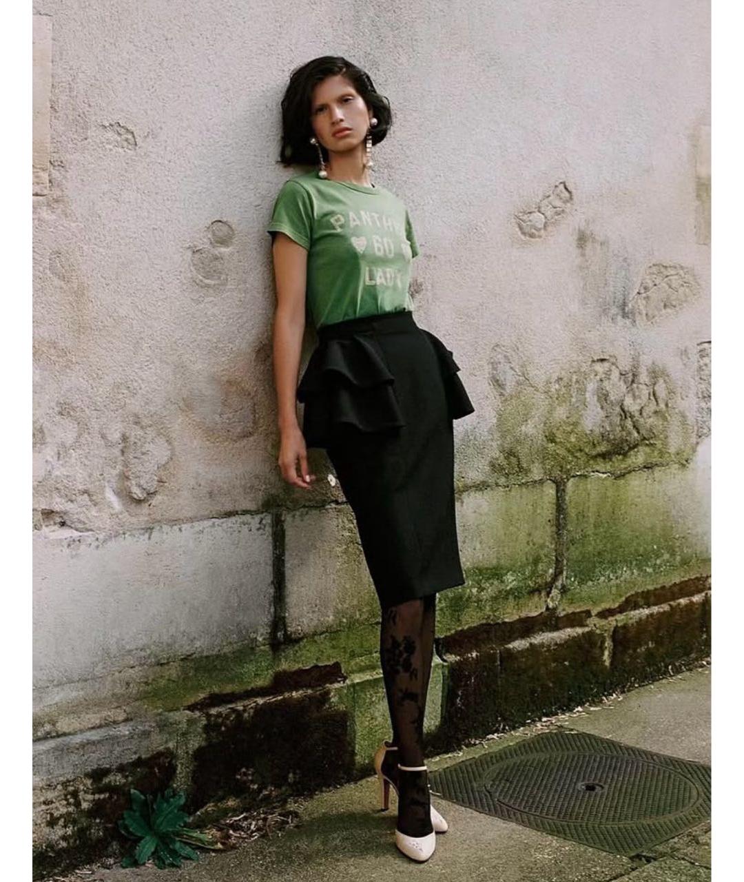 VALENTINO Черная шерстяная юбка миди, фото 2