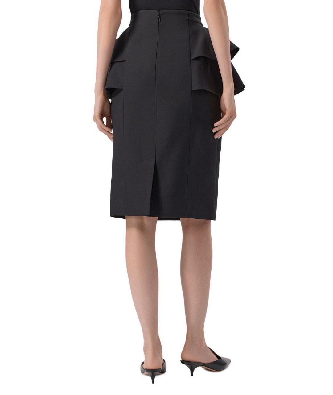 VALENTINO Черная шерстяная юбка миди, фото 4