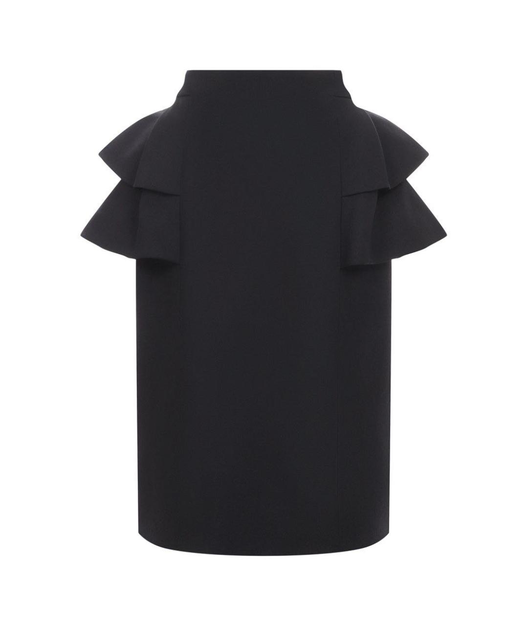 VALENTINO Черная шерстяная юбка миди, фото 1