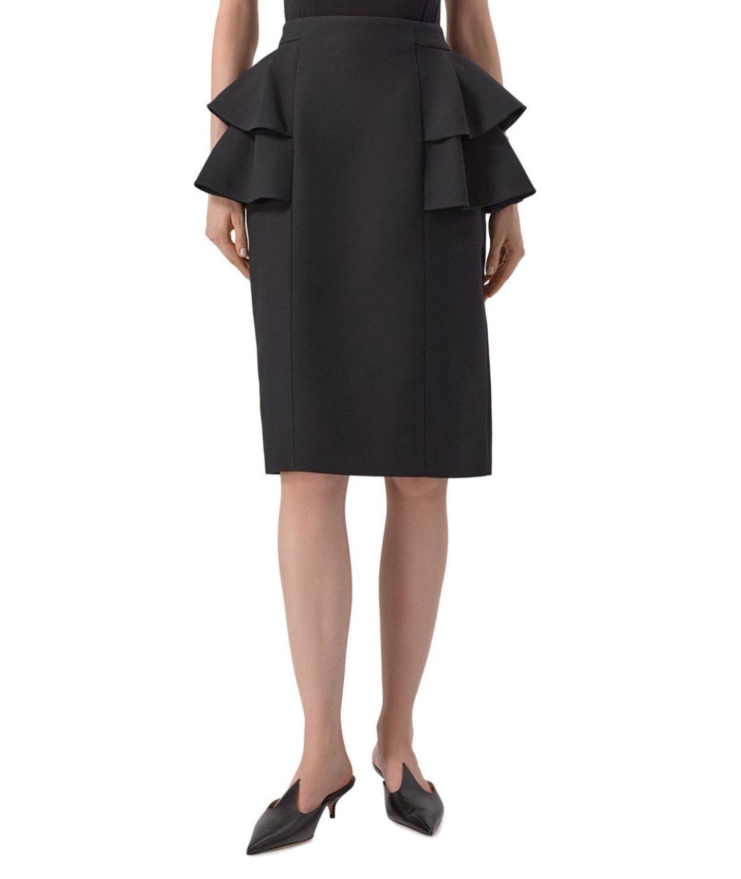 VALENTINO Черная шерстяная юбка миди, фото 3