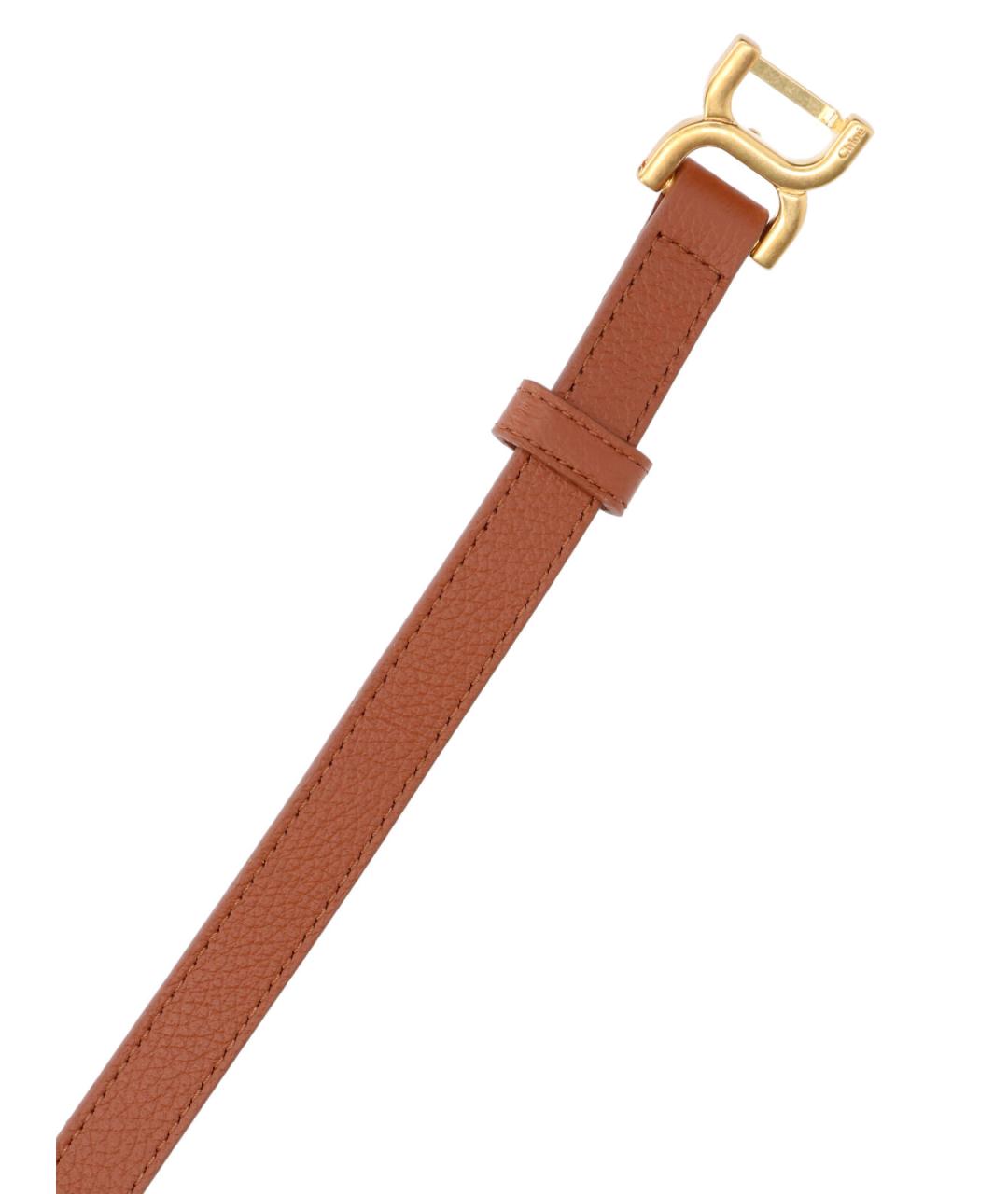 CHLOE Коричневый кожаный ремень, фото 3