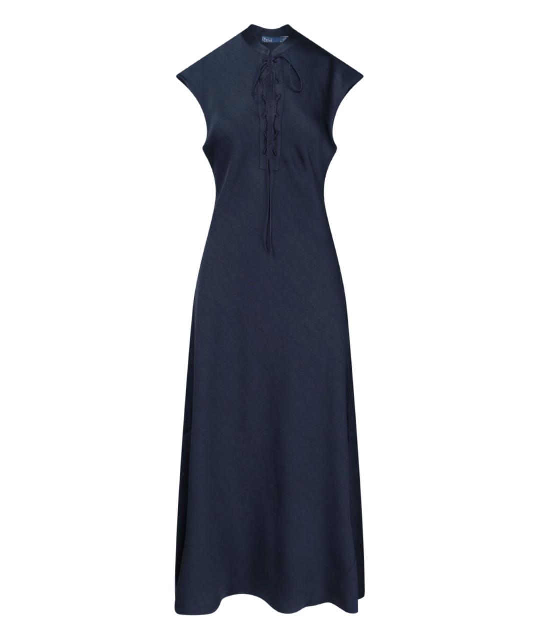 POLO RALPH LAUREN Темно-синее полиэстеровое повседневное платье, фото 1