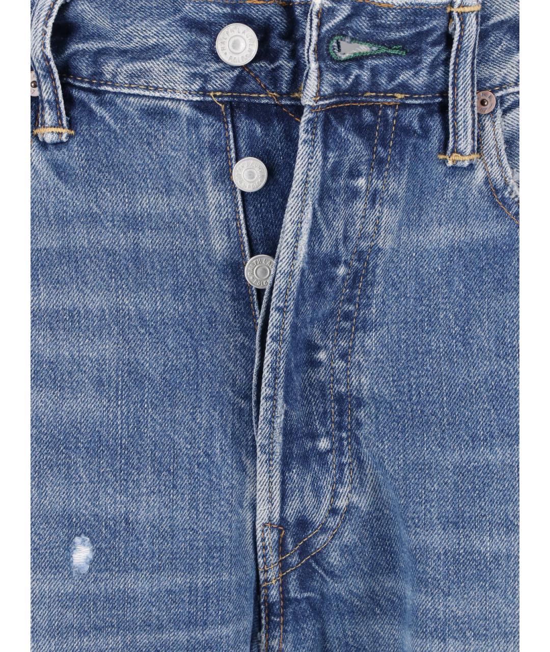 POLO RALPH LAUREN Синие хлопковые прямые джинсы, фото 4