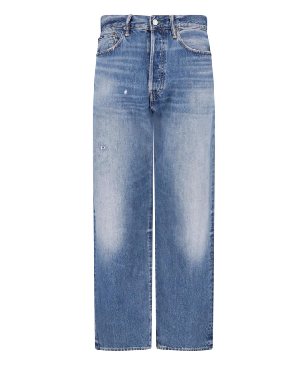 POLO RALPH LAUREN Синие хлопковые прямые джинсы, фото 1