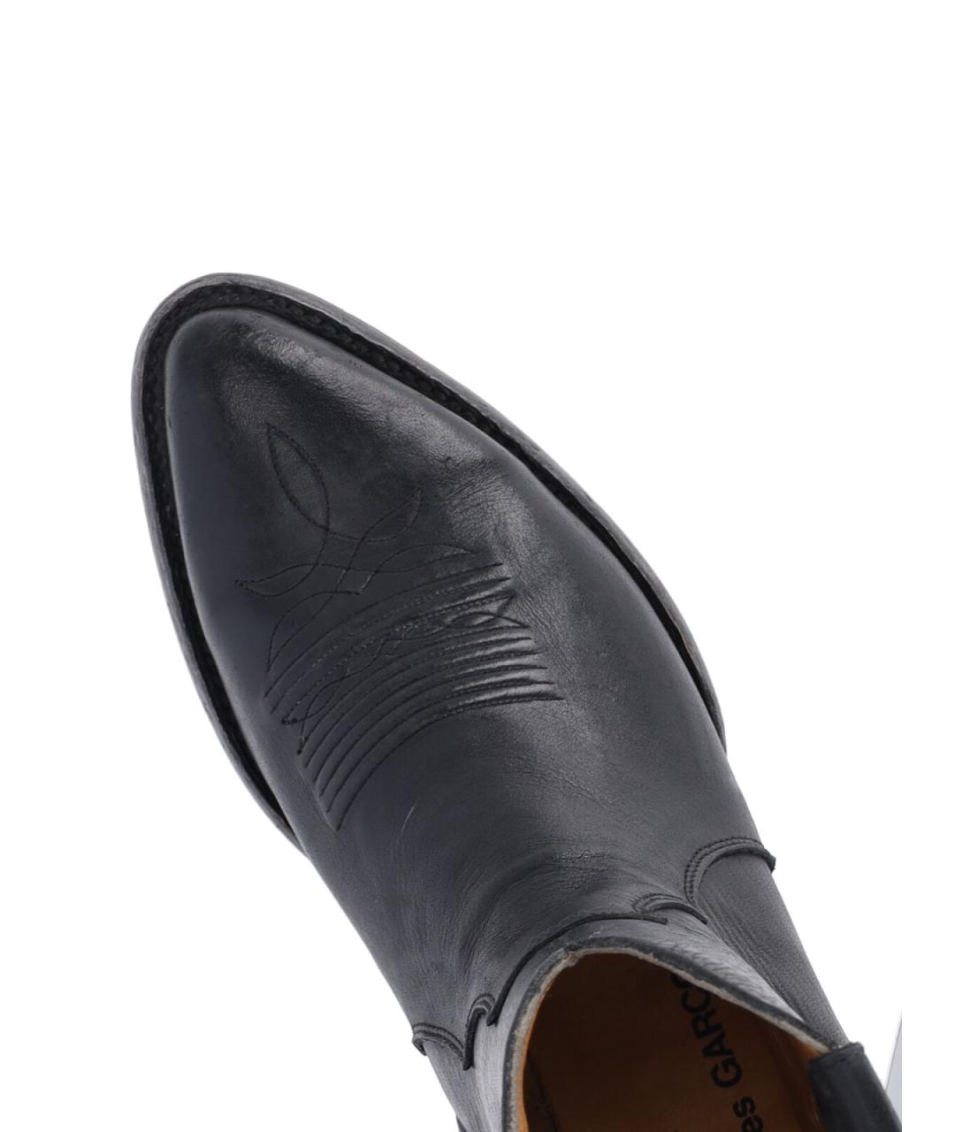 COMME DES GARÇONS Черные кожаные полусапоги, фото 5