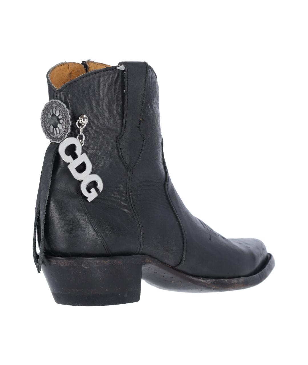 COMME DES GARÇONS Черные кожаные полусапоги, фото 4