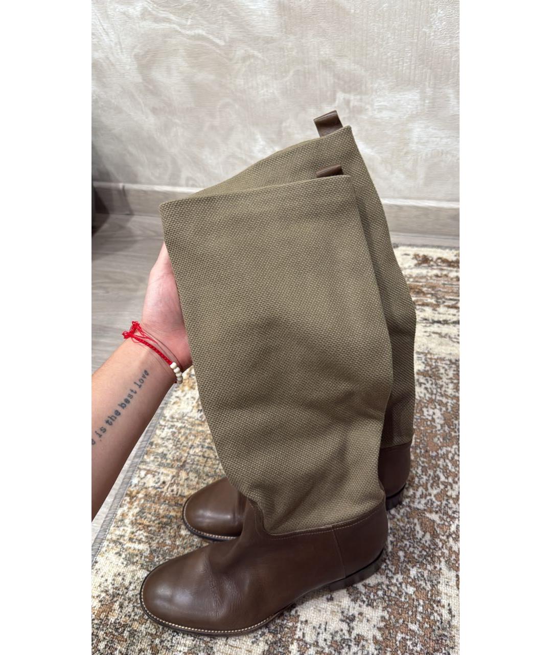 MAX MARA Коричневые кожаные сапоги, фото 5