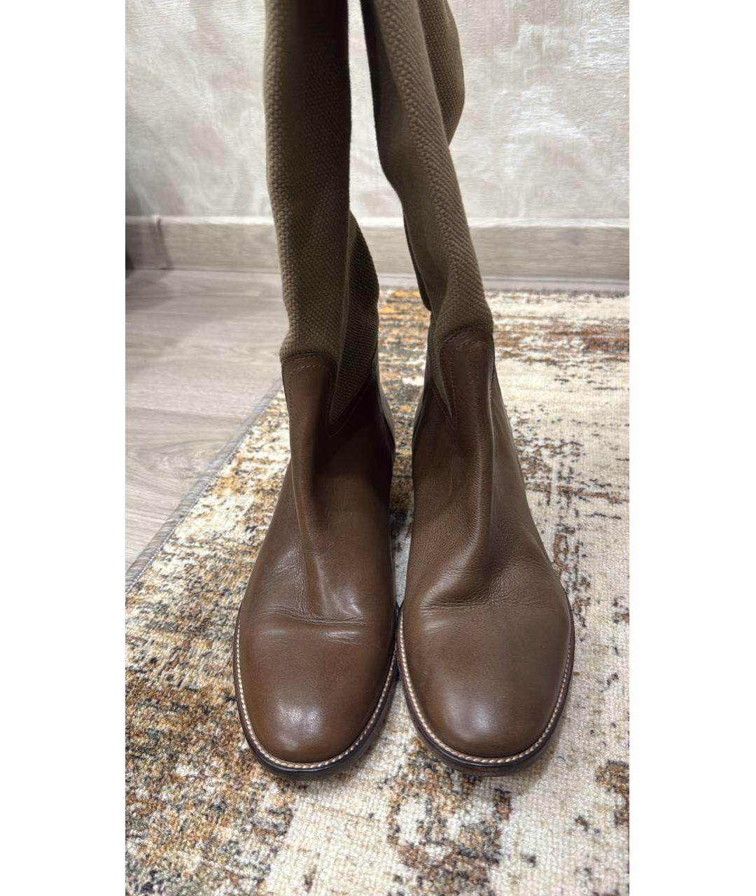 MAX MARA Коричневые кожаные сапоги, фото 3