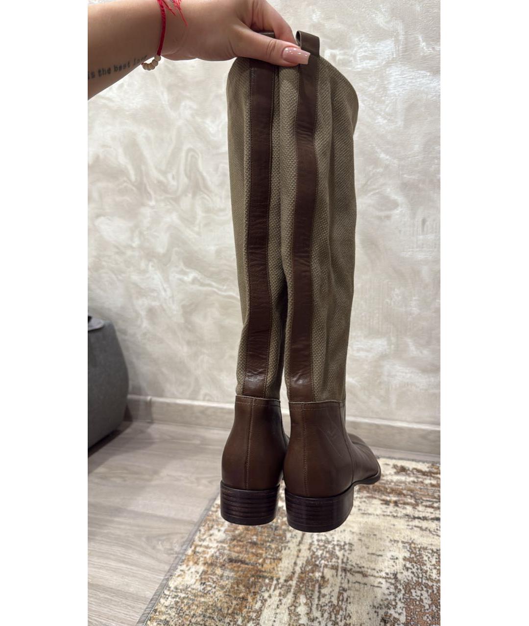 MAX MARA Коричневые кожаные сапоги, фото 4