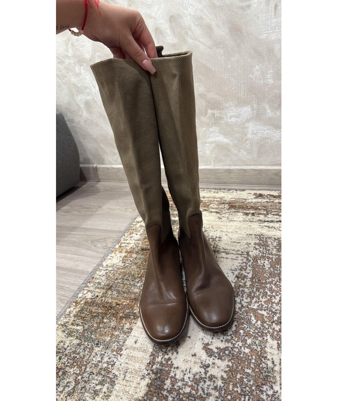 MAX MARA Коричневые кожаные сапоги, фото 2