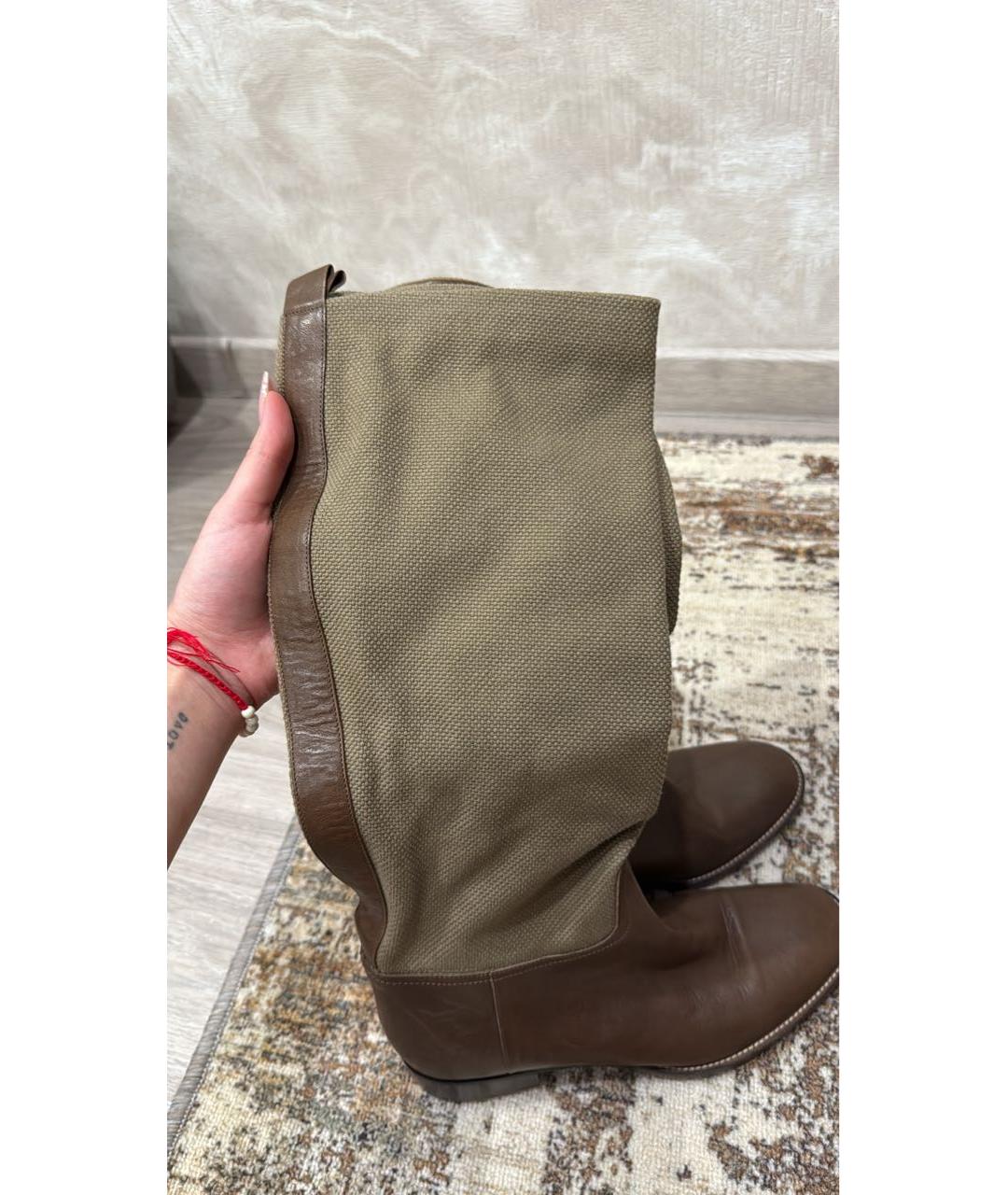 MAX MARA Коричневые кожаные сапоги, фото 6