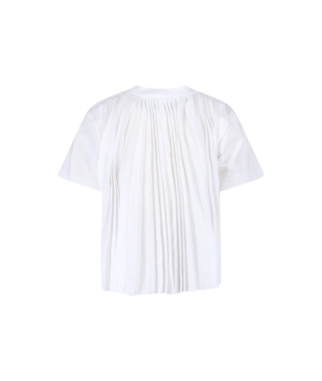 SACAI Белая хлопковая футболка, фото 2
