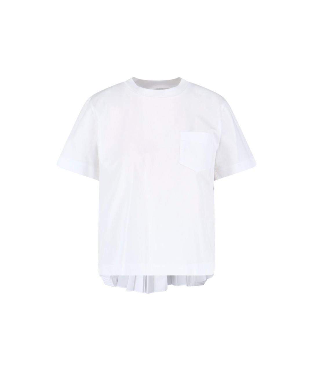SACAI Белая хлопковая футболка, фото 1