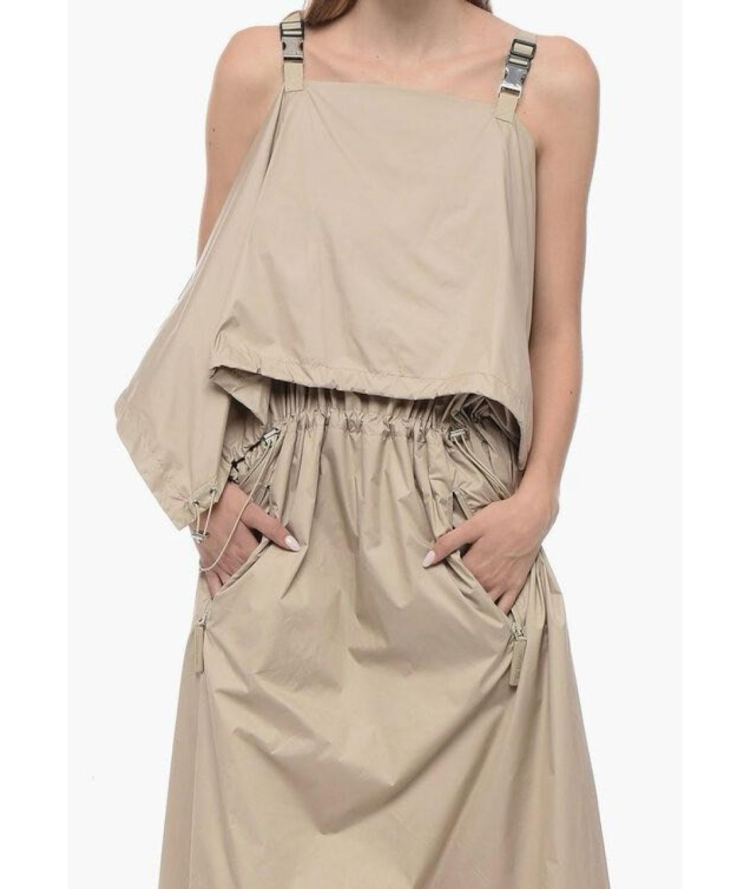 CHRISTIAN DIOR Бежевое полиэстеровое повседневное платье, фото 3