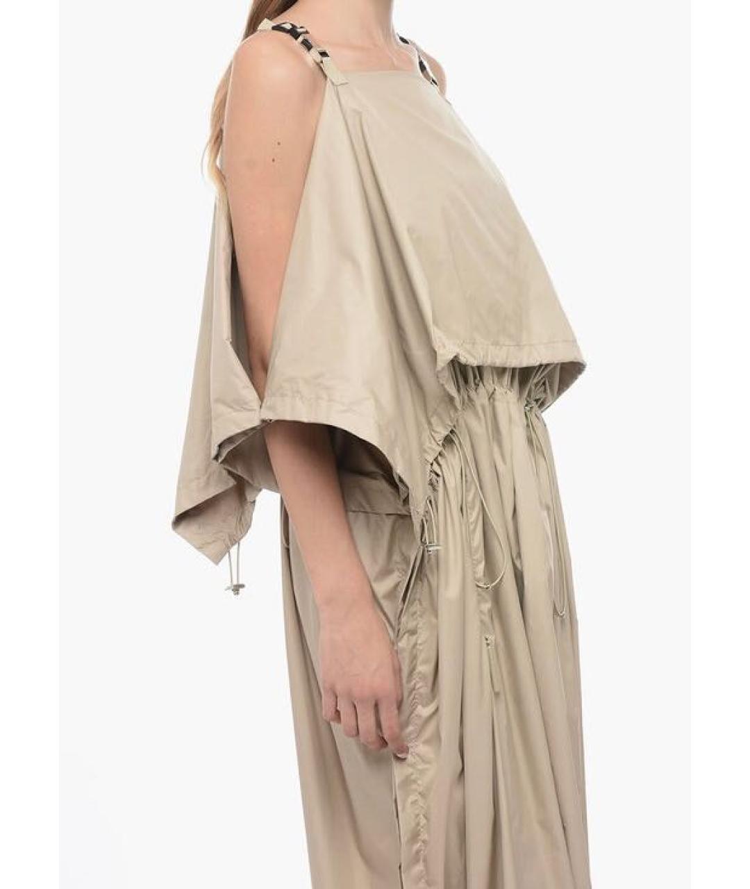 CHRISTIAN DIOR Бежевое полиэстеровое повседневное платье, фото 5