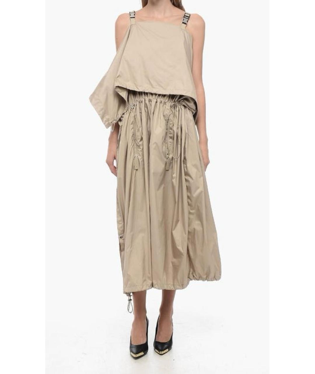 CHRISTIAN DIOR Бежевое полиэстеровое повседневное платье, фото 6