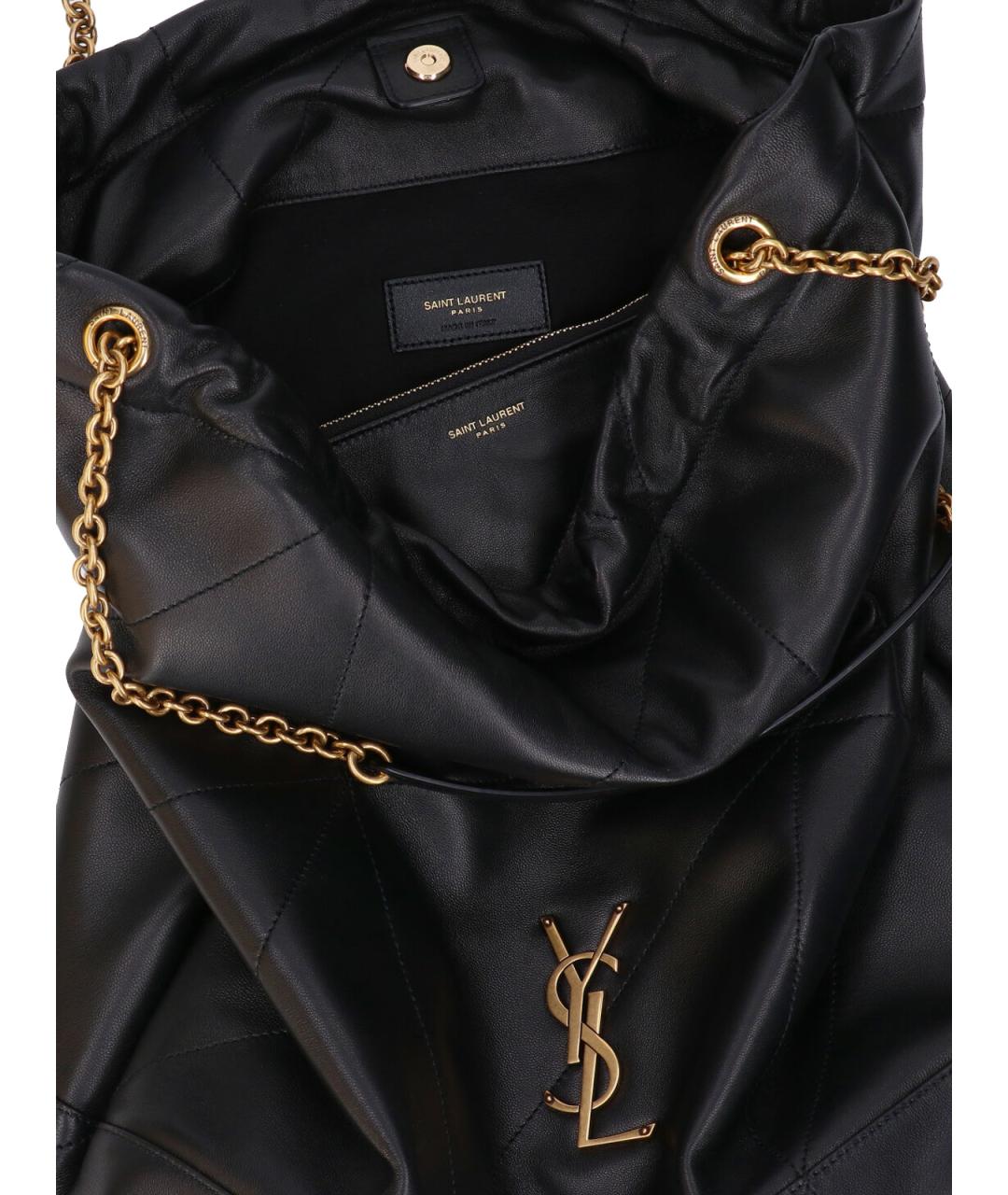 SAINT LAURENT Черная кожаная сумка через плечо, фото 4