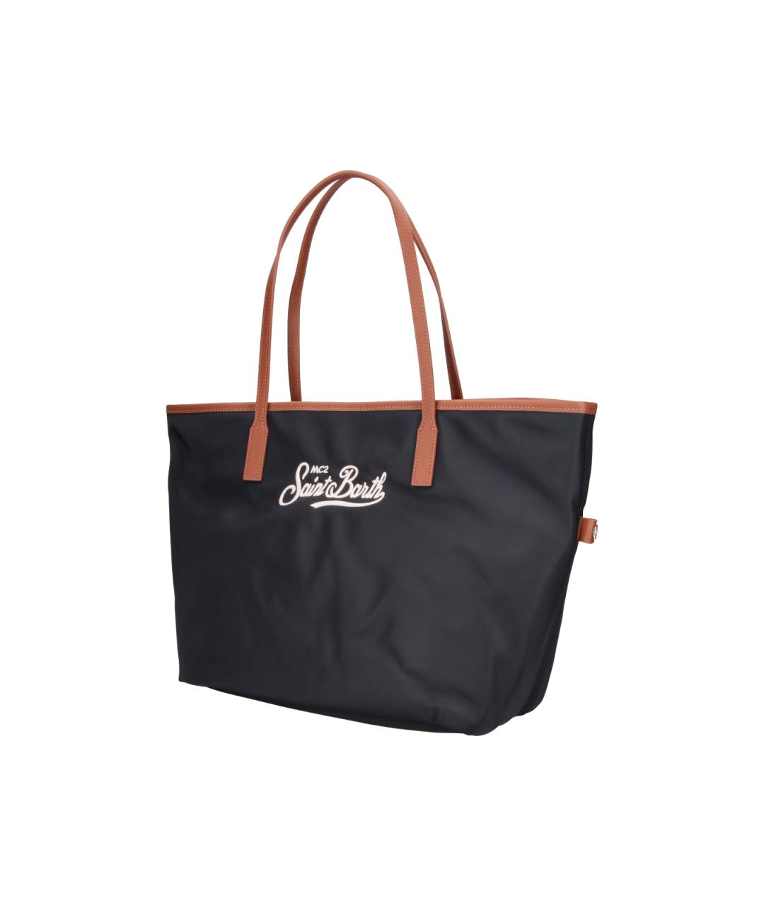 MC2 SAINT BARTH Черная синтетическая сумка тоут, фото 2