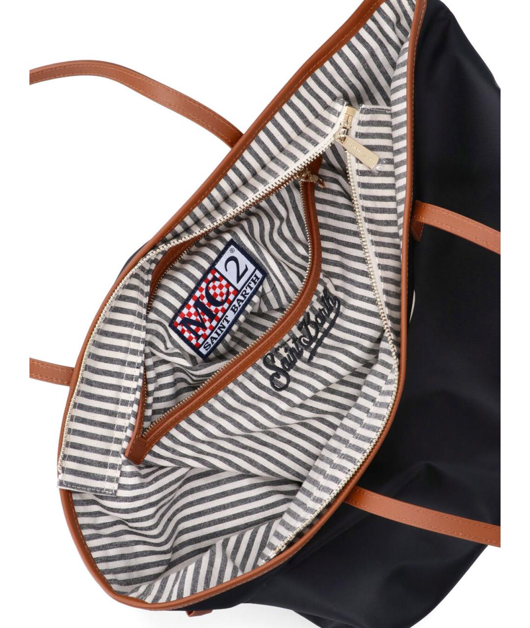 MC2 SAINT BARTH Черная синтетическая сумка тоут, фото 4