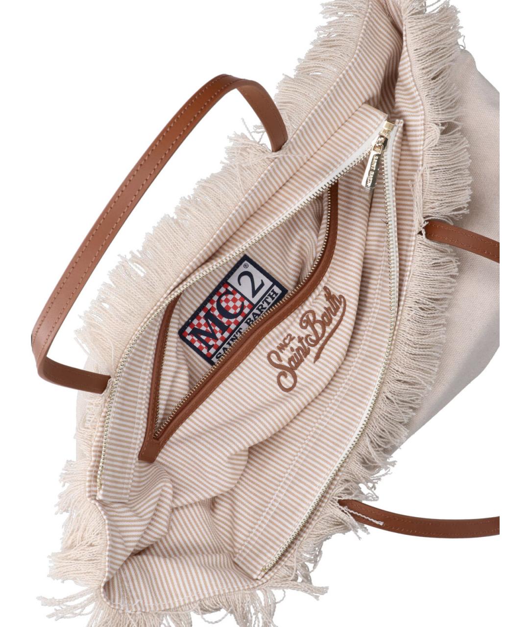 MC2 SAINT BARTH Бежевая хлопковая сумка тоут, фото 4