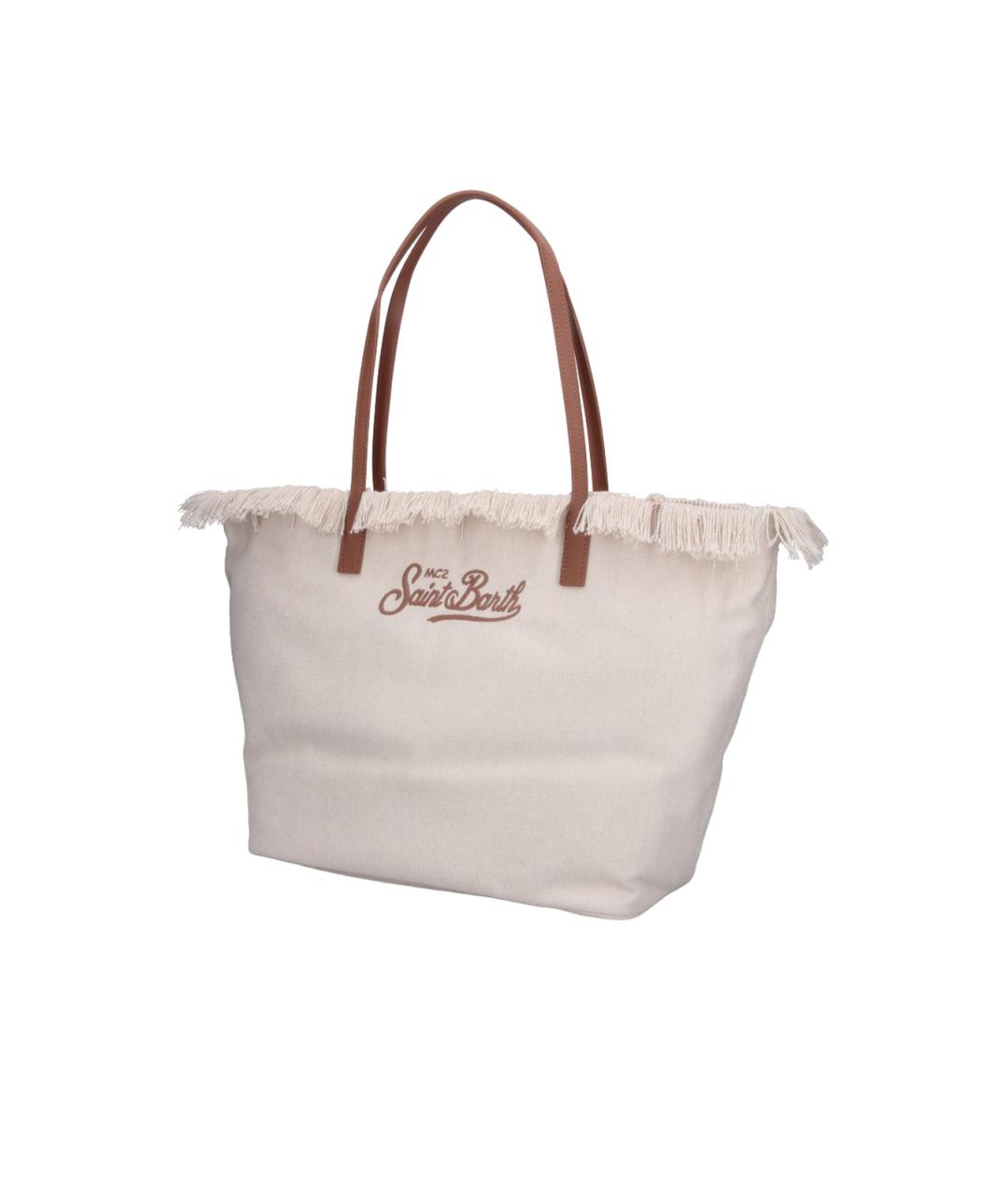 MC2 SAINT BARTH Бежевая хлопковая сумка тоут, фото 2