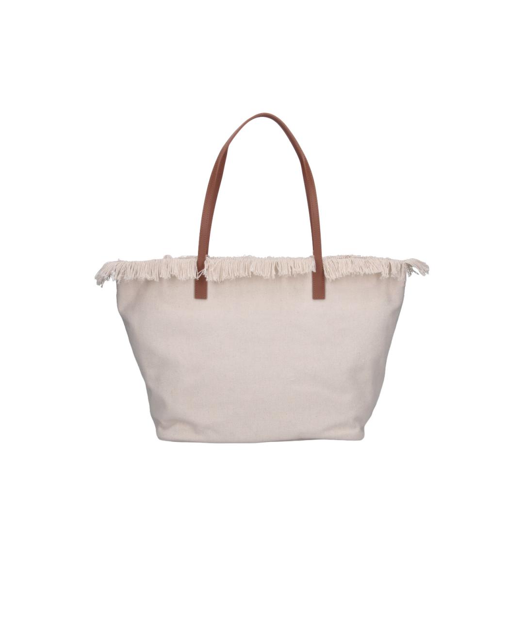 MC2 SAINT BARTH Бежевая хлопковая сумка тоут, фото 3