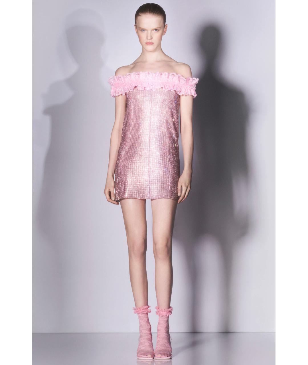 SELF-PORTRAIT Розовое полиэстеровое коктейльное платье, фото 8