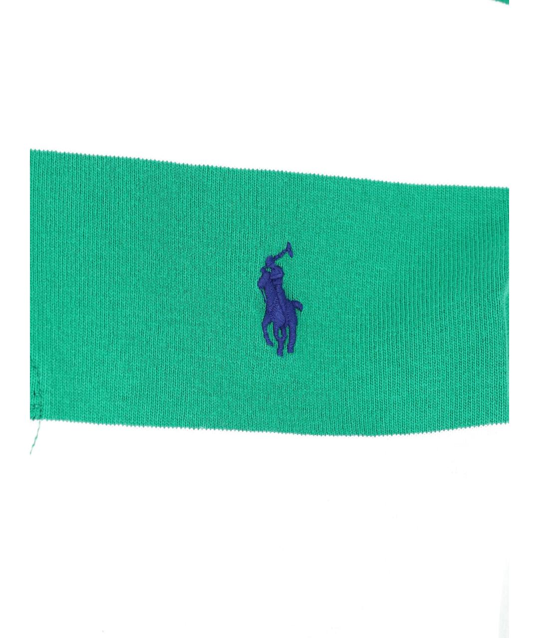 POLO RALPH LAUREN Зеленые хлопковое поло с длинным рукавом, фото 3