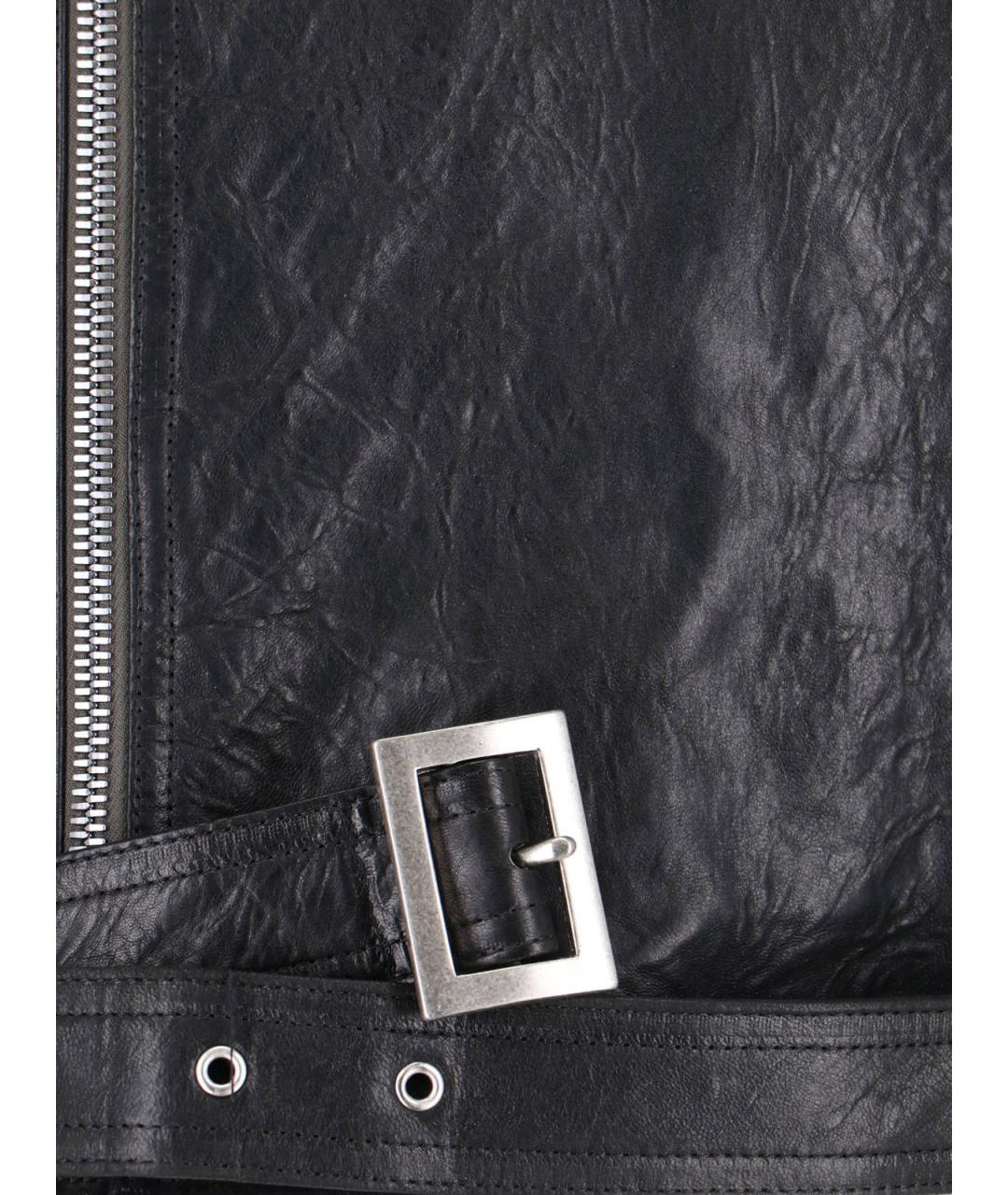 RICK OWENS Черная кожаная куртка, фото 5