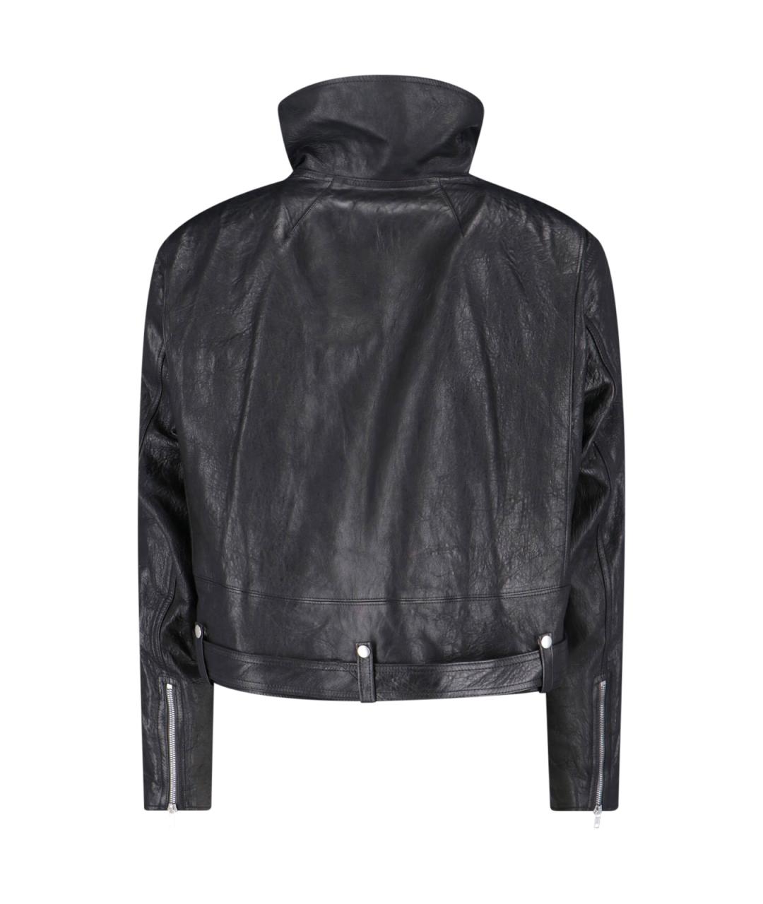 RICK OWENS Черная кожаная куртка, фото 2
