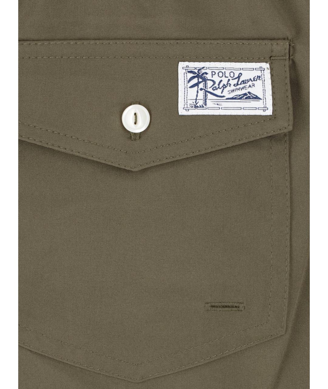 POLO RALPH LAUREN Зеленые полиэстеровые шорты, фото 4