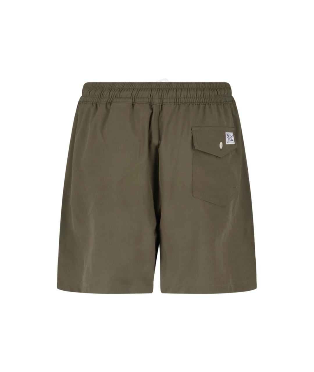 POLO RALPH LAUREN Зеленые полиэстеровые шорты, фото 2