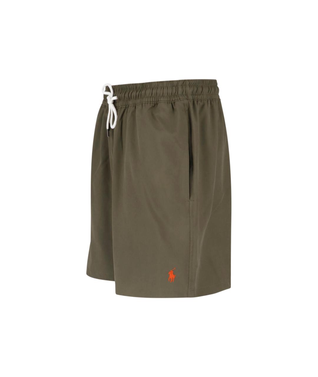 POLO RALPH LAUREN Зеленые полиэстеровые шорты, фото 3