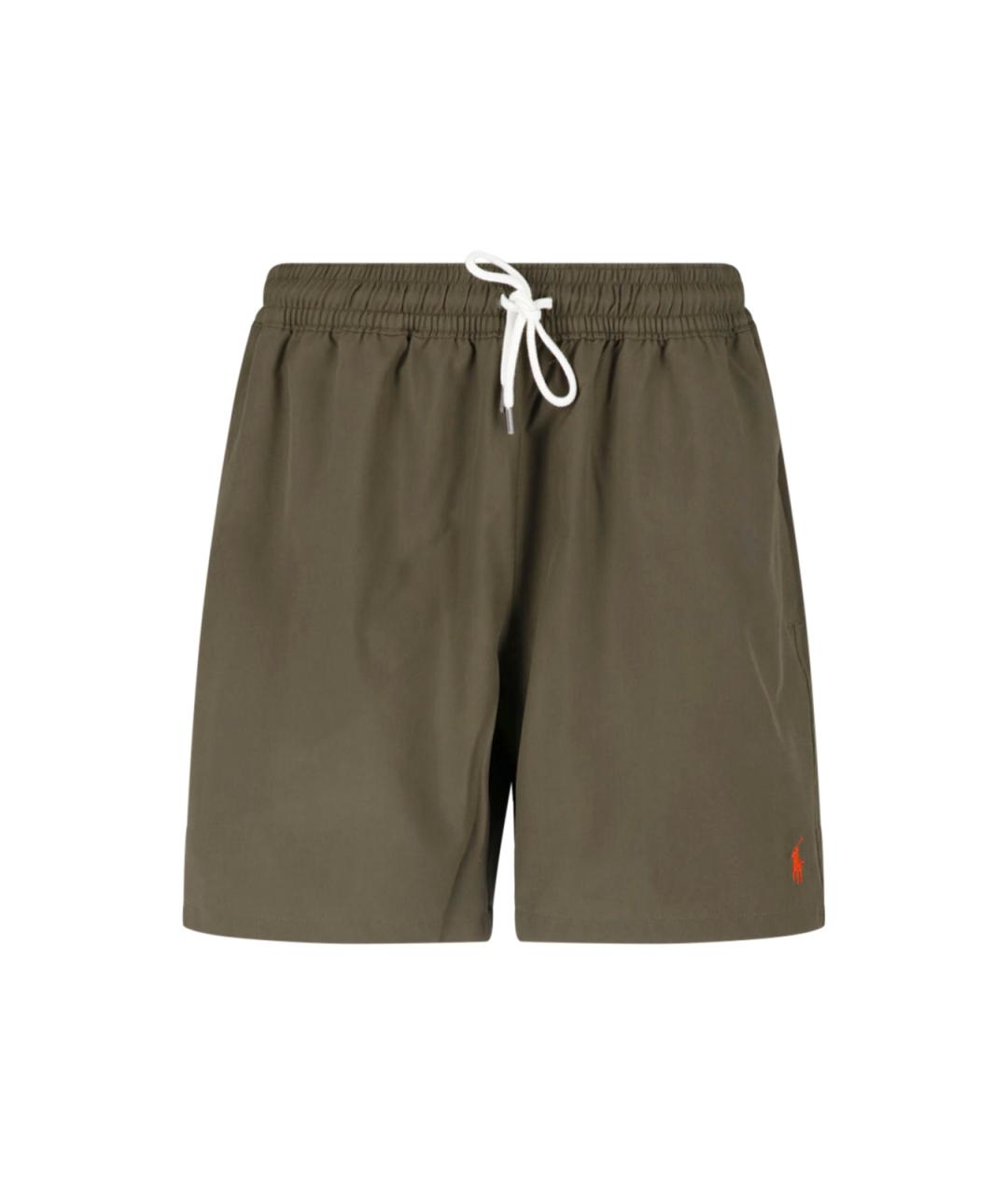 POLO RALPH LAUREN Зеленые полиэстеровые шорты, фото 1