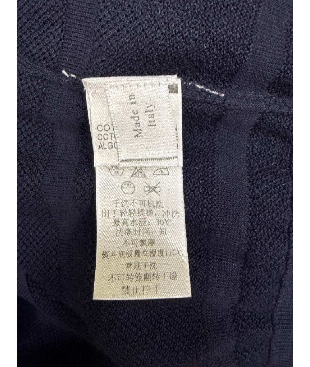 ZEGNA Темно-синее хлопковое поло с длинным рукавом, фото 4