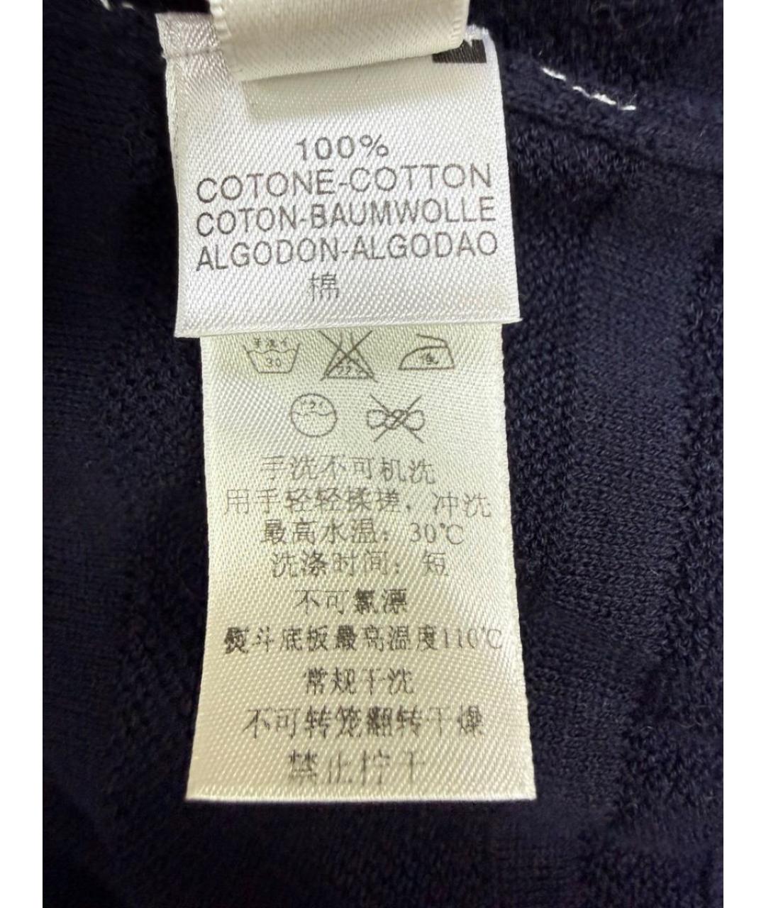 ZEGNA Темно-синее хлопковое поло с длинным рукавом, фото 5