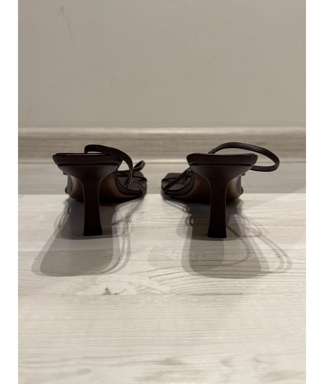 NEOUS Коричневые кожаные босоножки, фото 6